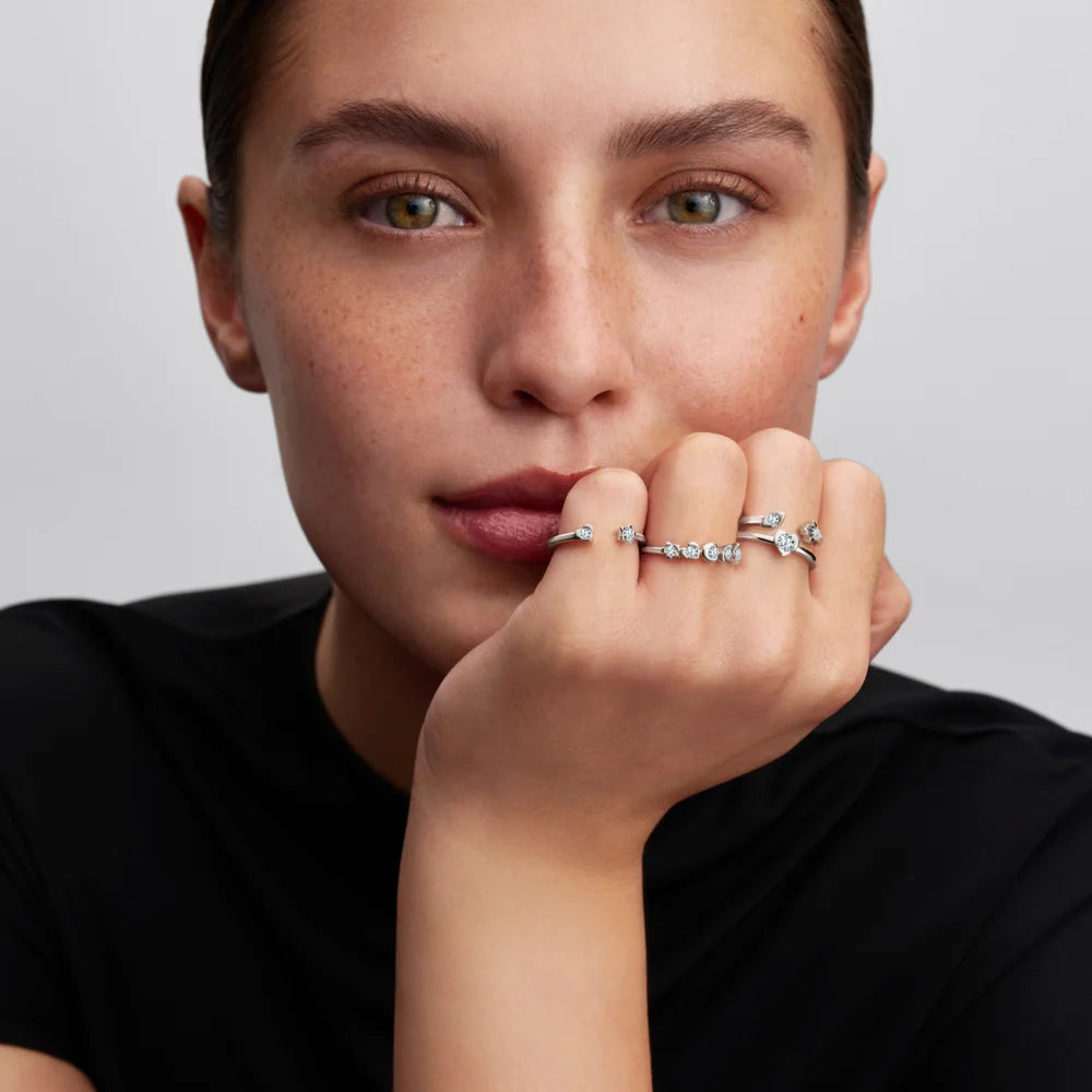 Pandora Talisman Sterling Silver Lab-Grown Diamond Heart & Star Open Ring