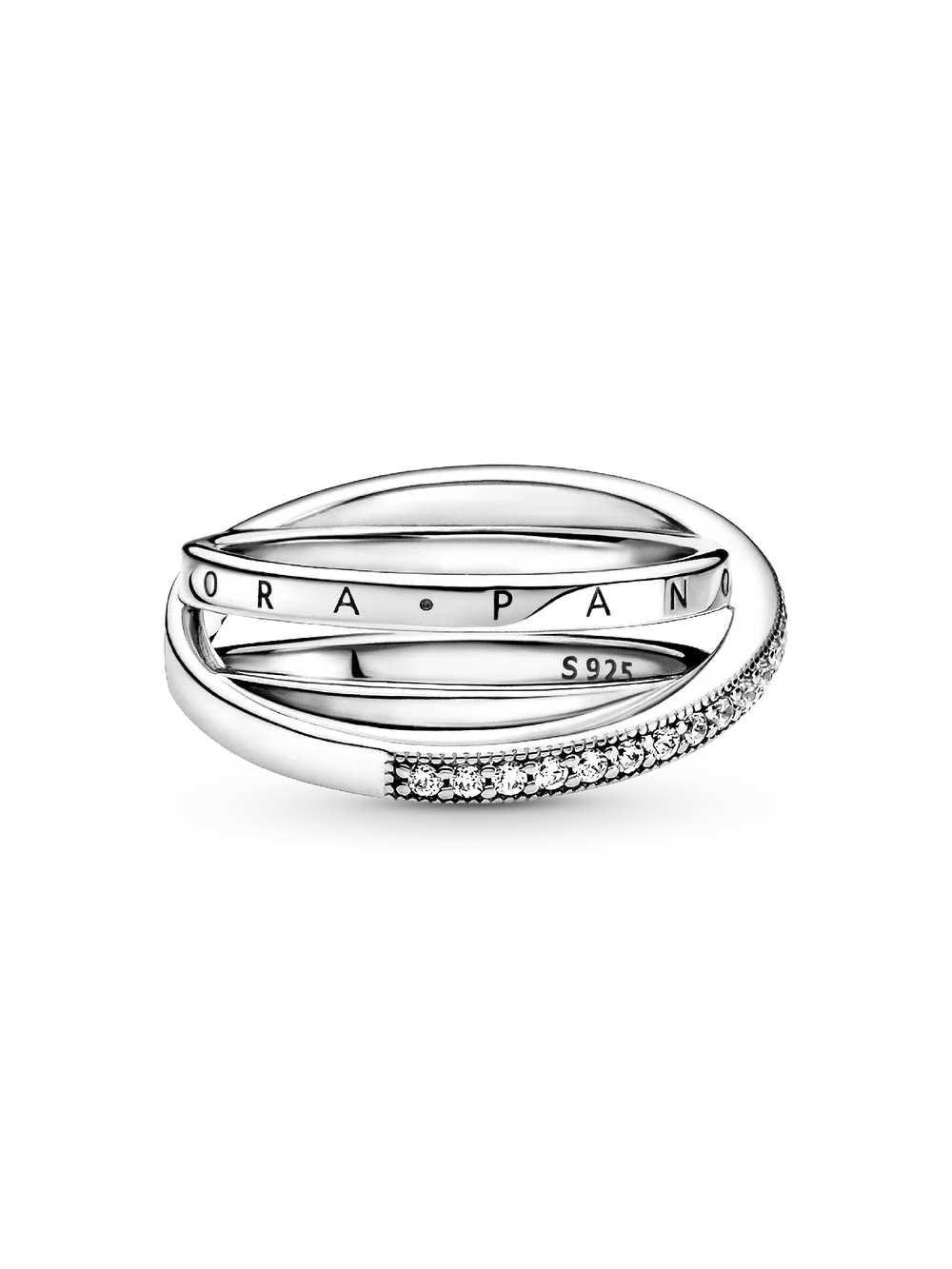 Crossover Pavé Triple Band Ring