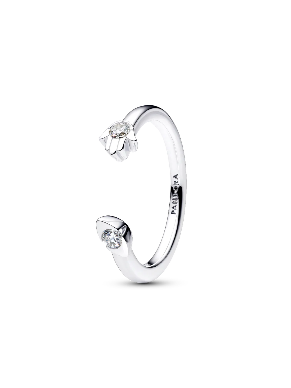 Pandora Talisman Sterling Silver Lab-Grown Diamond Evil Eye & Hamsa Hand Open Ring