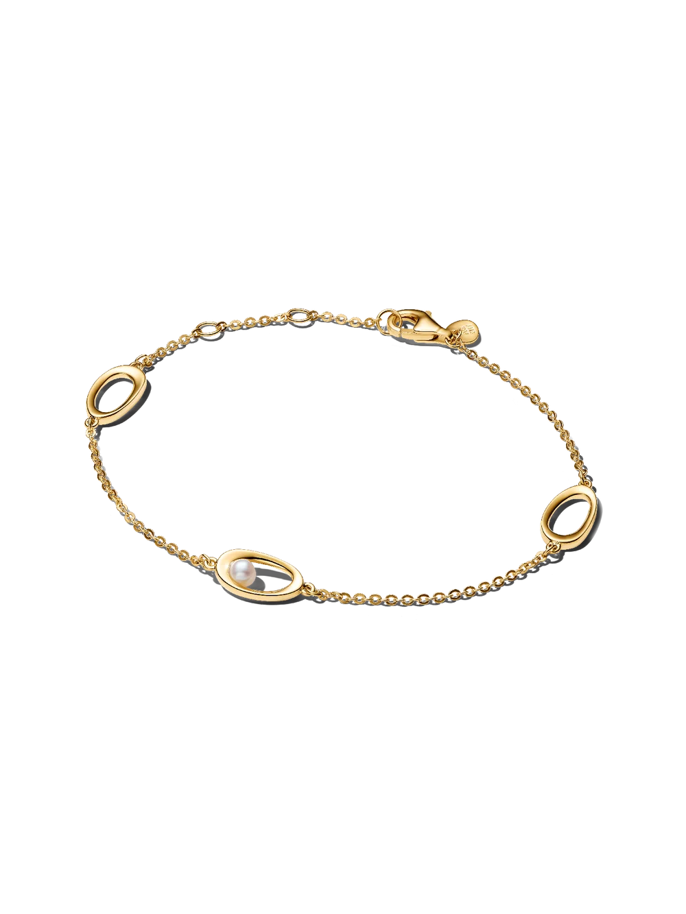 Organically Shaped Oval & Treated Freshwater Cultured Pearl Bracelet