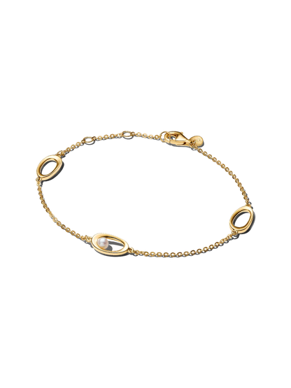 Organically Shaped Oval & Treated Freshwater Cultured Pearl Bracelet