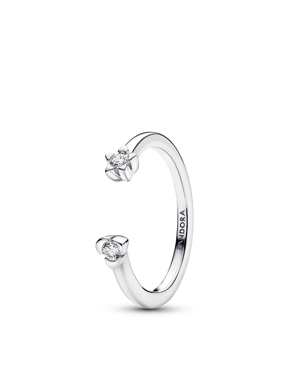 Pandora Talisman Sterling Silver Lab-Grown Diamond Heart & Star Open Ring