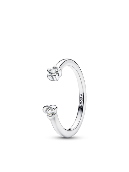 Pandora Talisman Sterling Silver Lab-Grown Diamond Heart & Star Open Ring
