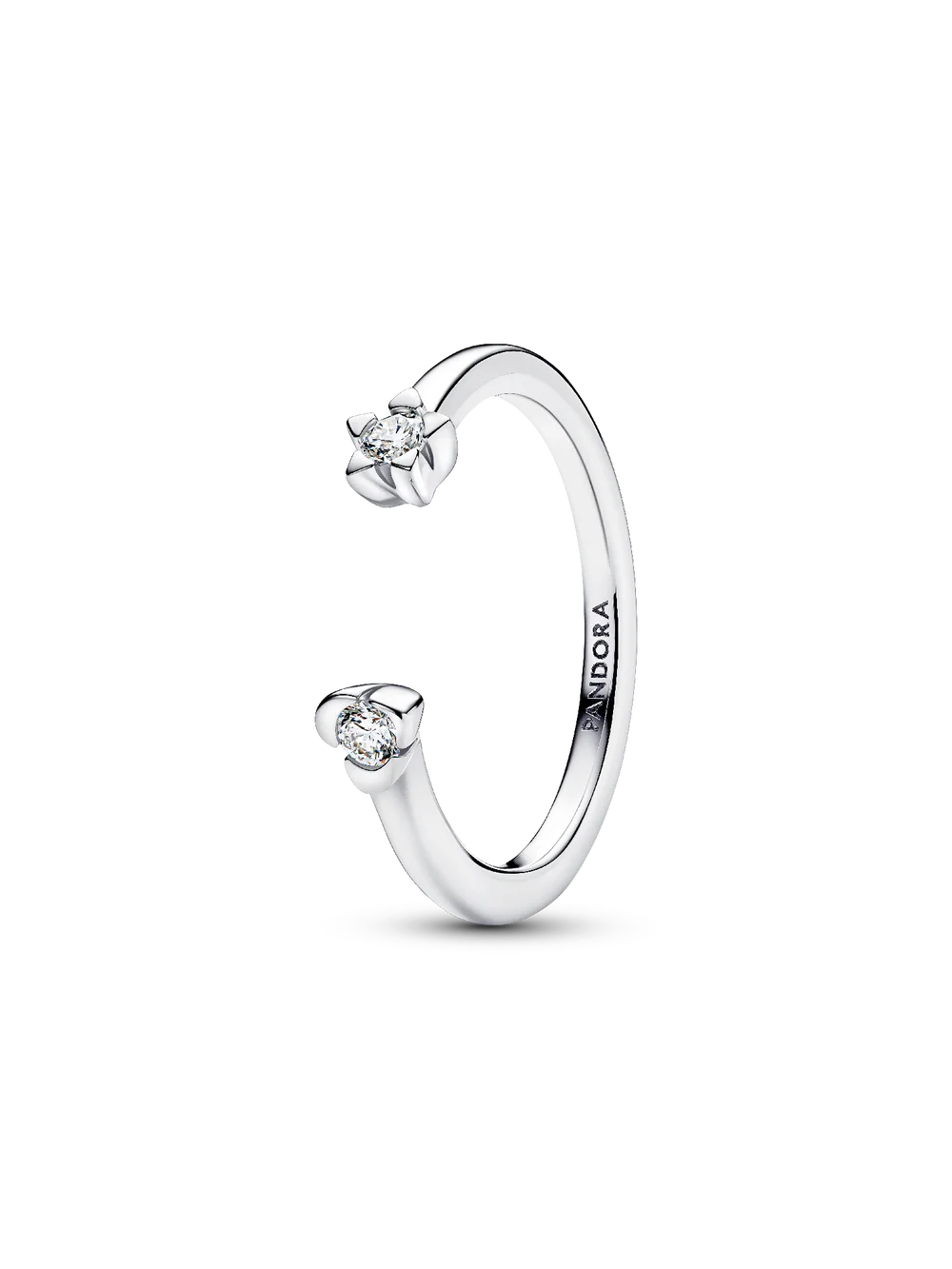Pandora Talisman Sterling Silver Lab-Grown Diamond Heart & Star Open Ring