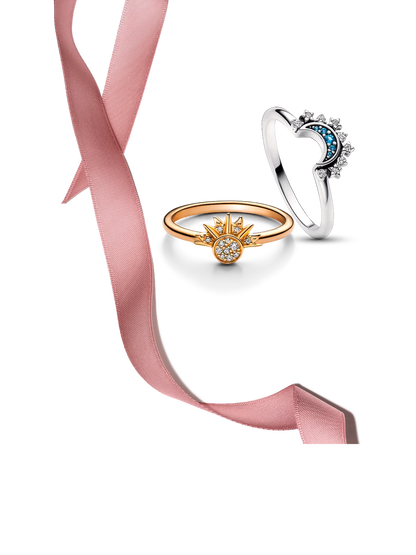 Celestial Sun and Moon Ring Set
