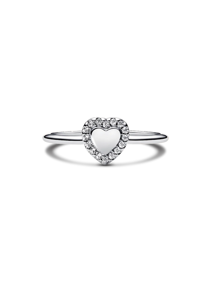 Engravable Heart Halo Ring