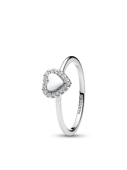 Engravable Heart Halo Ring