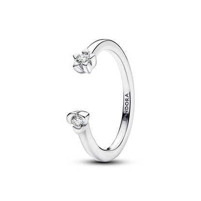 Pandora Talisman Sterling Silver Lab-Grown Diamond Heart & Star Open Ring