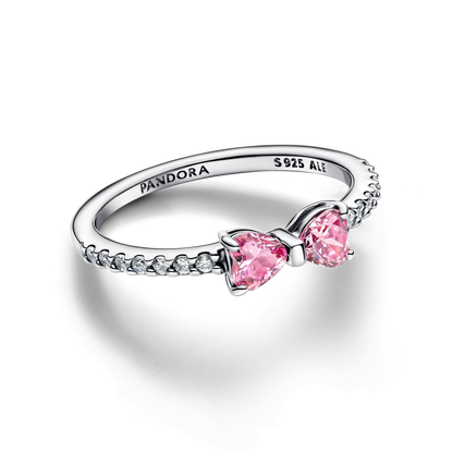 Sparkling Pink Bow Ring