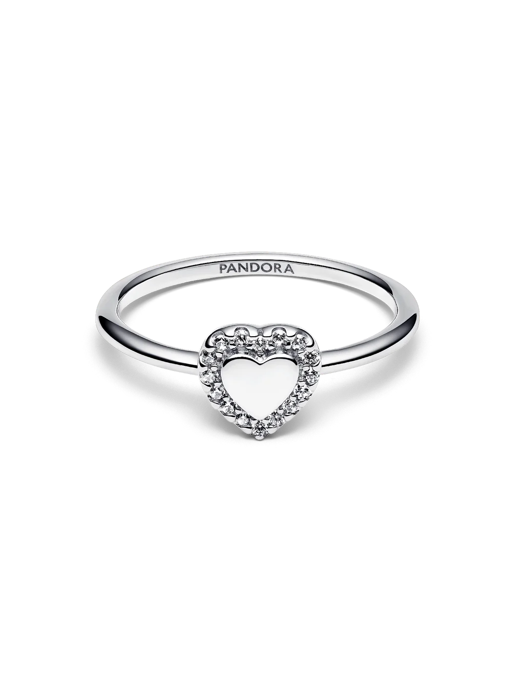 Engravable Heart Halo Ring