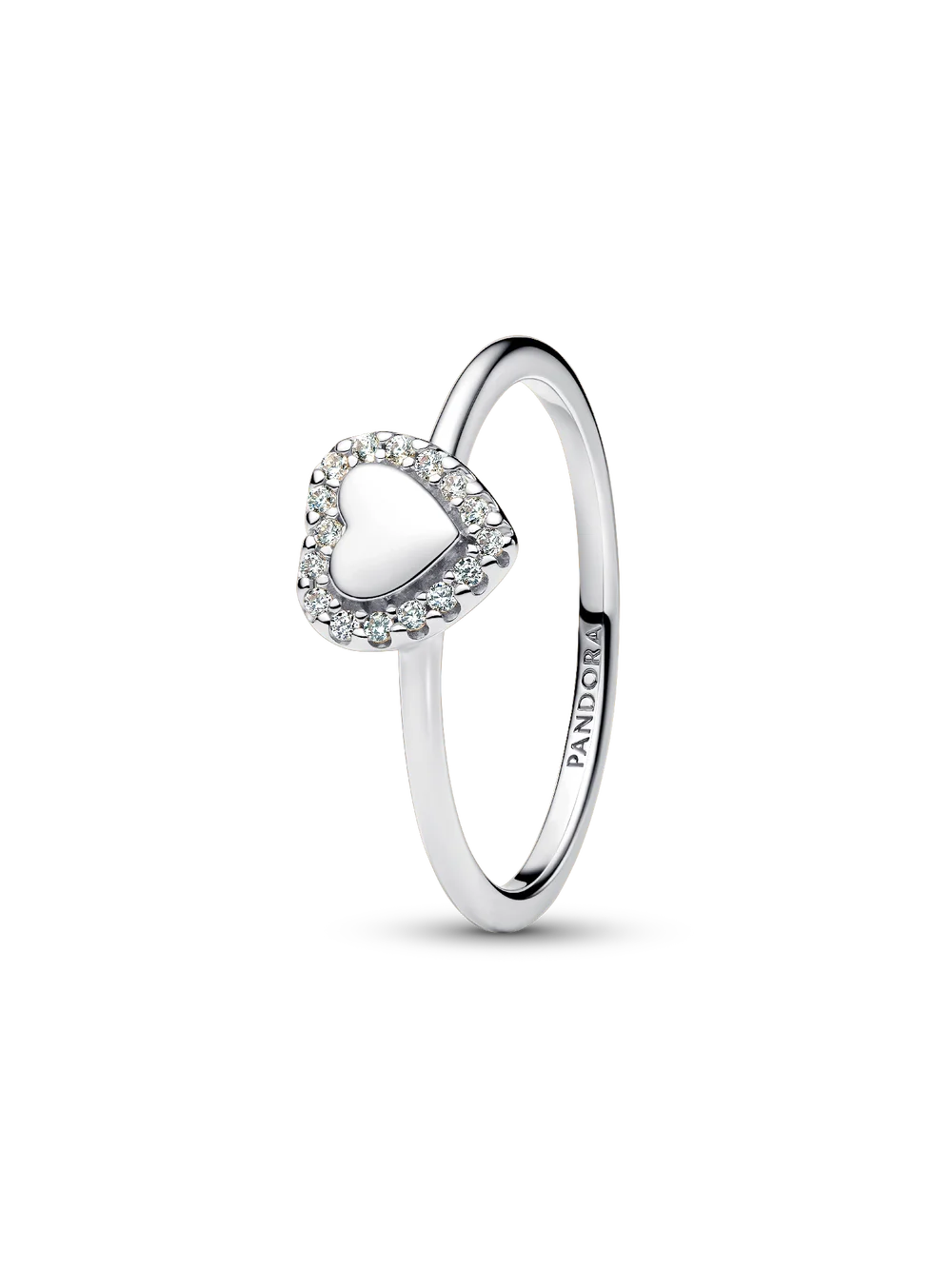 Engravable Heart Halo Ring