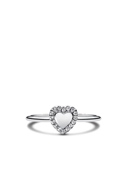Engravable Heart Halo Ring
