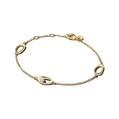 Organically Shaped Oval & Treated Freshwater Cultured Pearl Bracelet