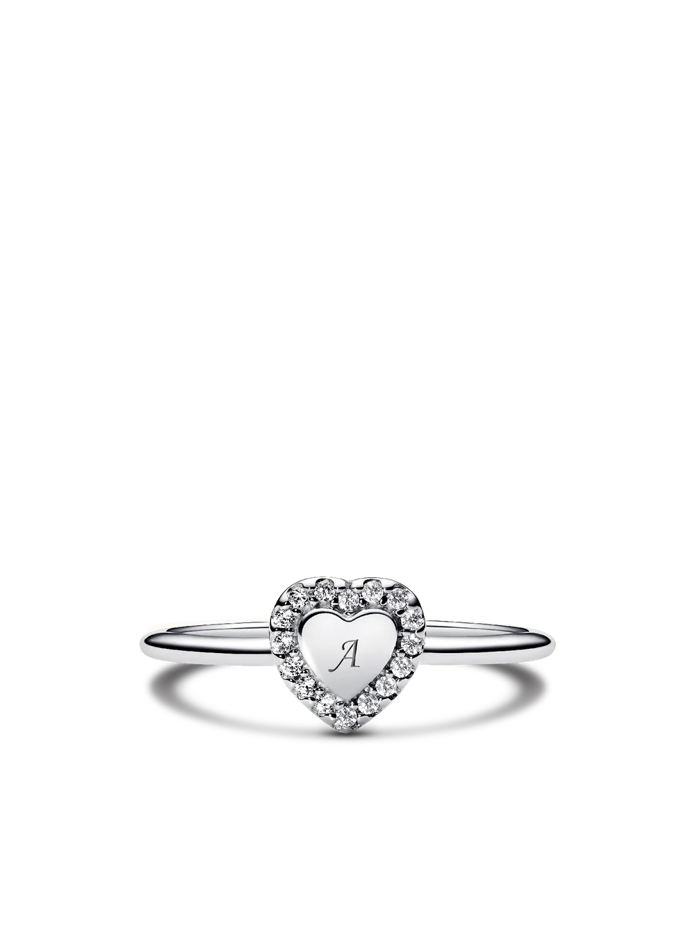 Engravable Heart Halo Ring