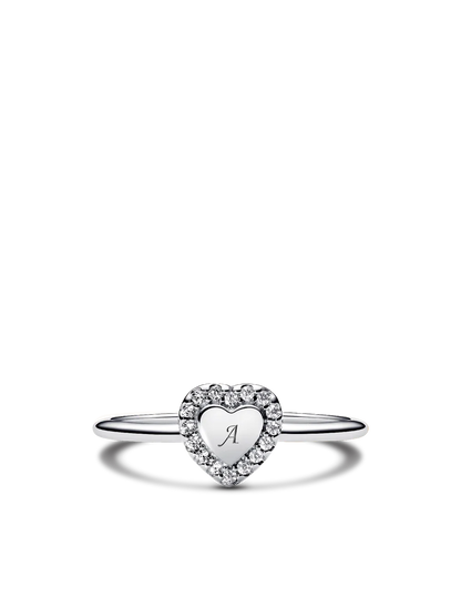 Engravable Heart Halo Ring