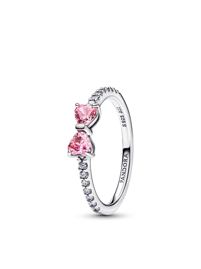 Sparkling Pink Bow Ring