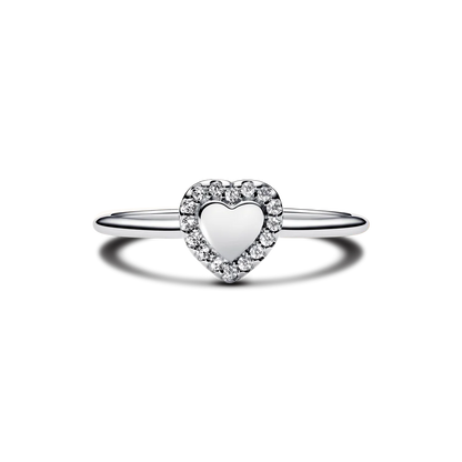 Engravable Heart Halo Ring