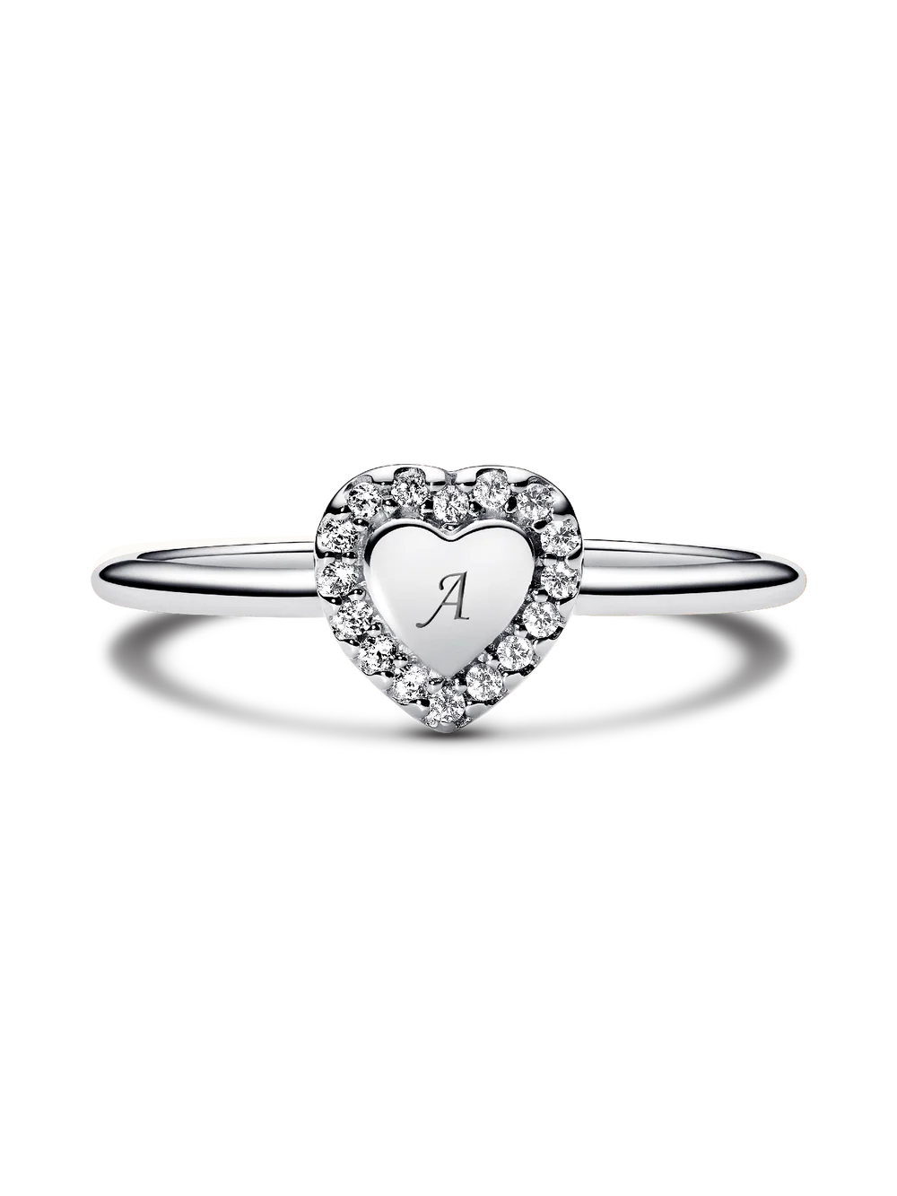 Engravable Heart Halo Ring