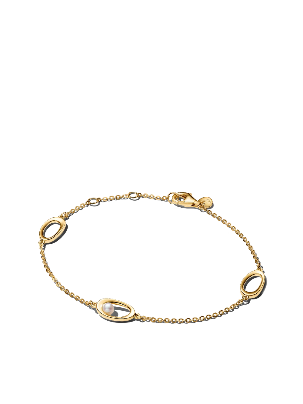 Organically Shaped Oval & Treated Freshwater Cultured Pearl Bracelet