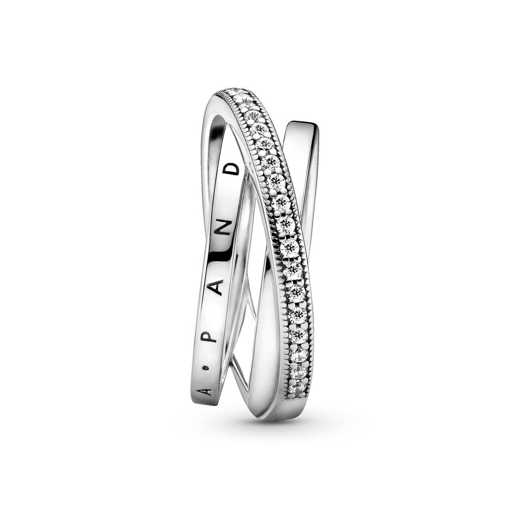 Crossover Pavé Triple Band Ring