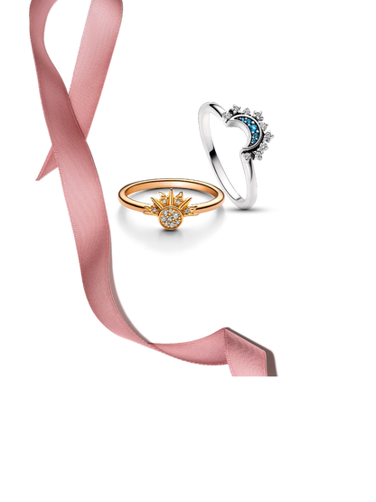 Celestial Sun and Moon Ring Set