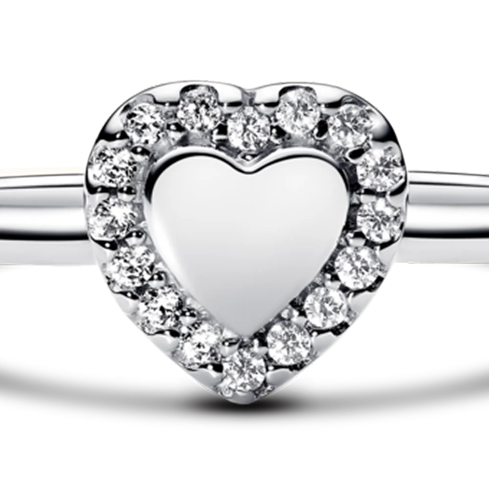 Engravable Heart Halo Ring