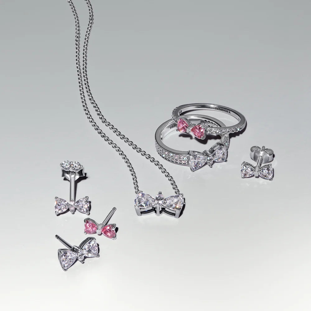 Sparkling Pink Bow Ring