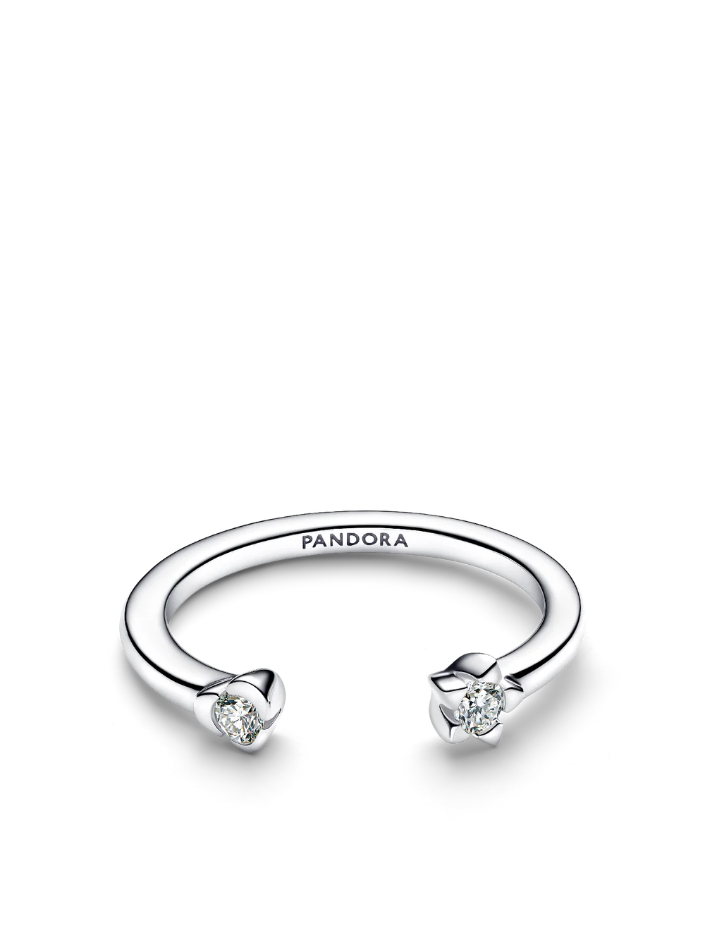 Pandora Talisman Sterling Silver Lab-Grown Diamond Heart & Star Open Ring