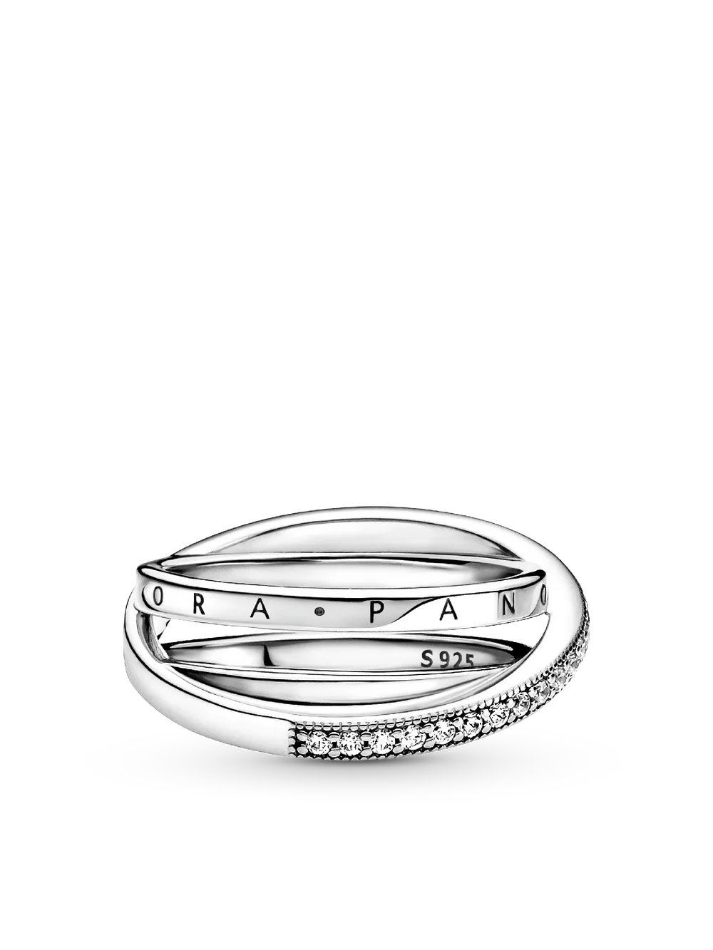 Crossover Pavé Triple Band Ring
