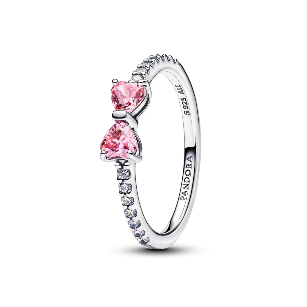 Sparkling Pink Bow Ring
