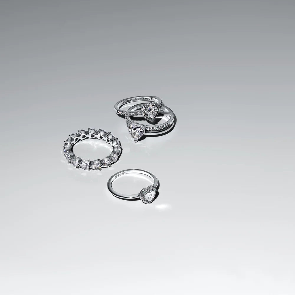 Engravable Heart Halo Ring