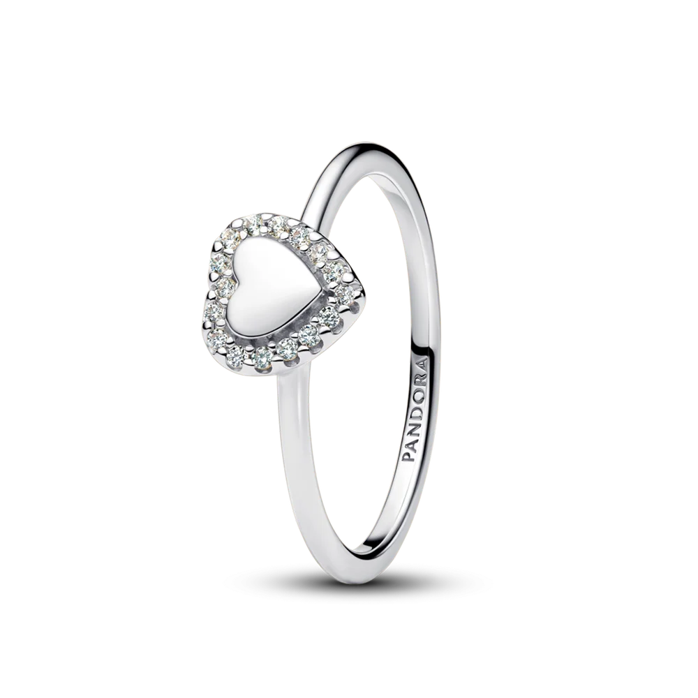 Engravable Heart Halo Ring