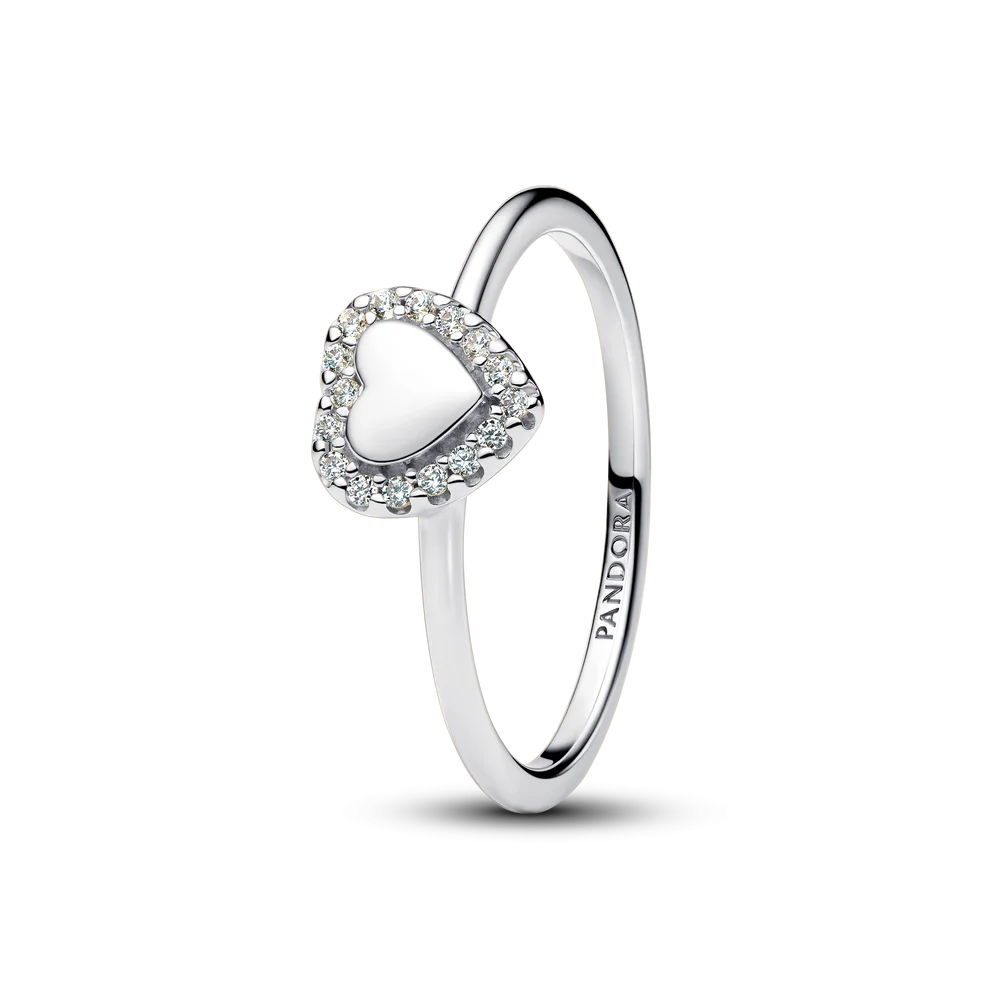 Engravable Heart Halo Ring