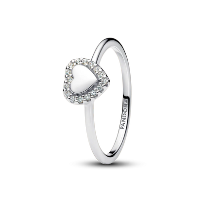 Engravable Heart Halo Ring